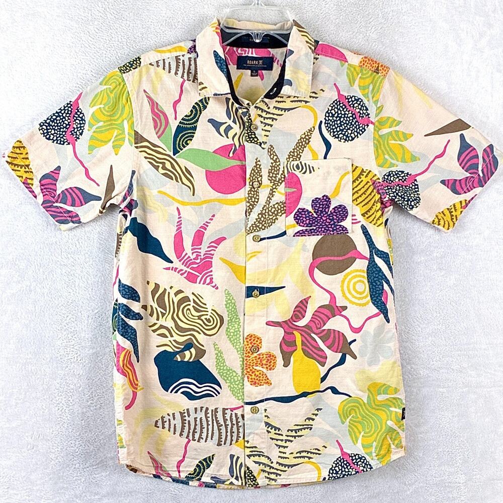 Roark Hawaiian Shirt Mens S Multicolor Magic Bay Floral Camp Preppy Huckberry